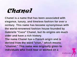 chanel nome|Meaning, origin and history of the name Chanel.